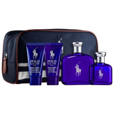 Polo Blue By Ralph Lauren 5pc Cologne Set Men With Travel Kit