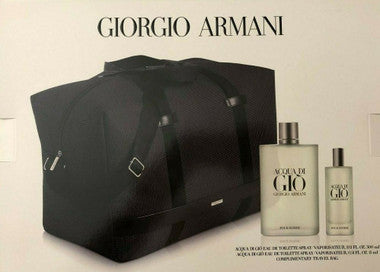 Acqua Di Gio 3pc Set Duffle Bag With 10.1oz Cologne