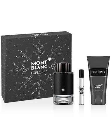 Mont Blanc Explorer Mens 3.3 EDP spray  + 3.3 Aftershave Balm, Shower Gel Gift Set