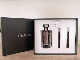 Prada L' Homme SET INCLUDES Eau De Toilette Spray 3.4oz AND 2X0.33OZ For Men