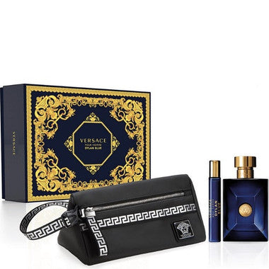 Dylan Blue by Versace 3pc Cologne Set With Trousse Bag